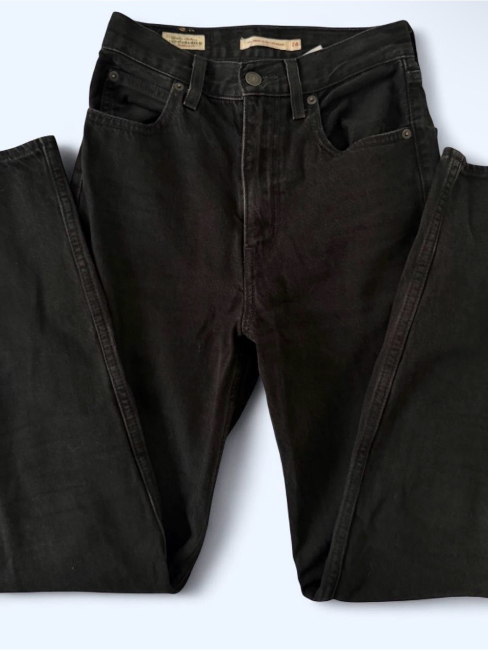 Levi's 70s high slim straight black jeans